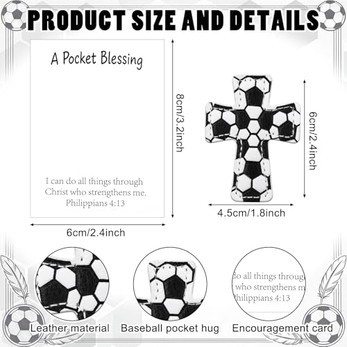 Hollowfly 12 Set Soccer A Pocket Blessing with Gift Cards and Organza Bags Cross Pockets Blessing Soccer Encouragement Gifts Christian Keepsake for Athletes Players Sports Lovers Team Coach Graduation - style: Soccer