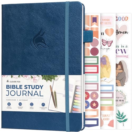 Clever Fox Bible Study Journal, Guide, Supplies for Women A5 Mystic Blue - color: Mystic Blue, size: A5 (5.8'' x 8.3'')