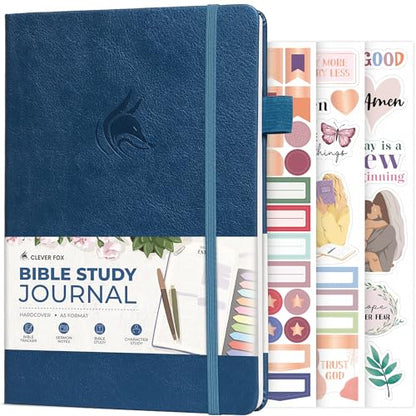 Clever Fox Bible Study Journal, Guide, Supplies for Women A5 Mystic Blue - color: Mystic Blue, size: A5 (5.8'' x 8.3'')