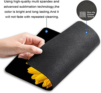 Sunflower Mouse Pad, Blossom Black and Yellow Customized Premium-Textured Mouse Mat,Washable Mousepads Non-Slip Rubber Base Small Mousepad, 9.5×7.9×0.12 inches - color: TSP226