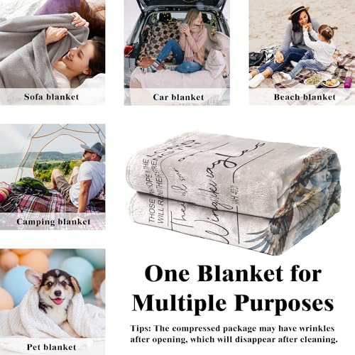 Christian Eagle Blanket, Christian Gifts for Women Men, 50x60 Inches - color: Eagle