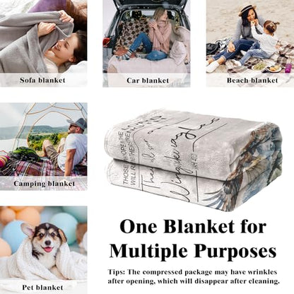 Christian Eagle Blanket, Christian Gifts for Women Men, 50x60 Inches - color: Eagle