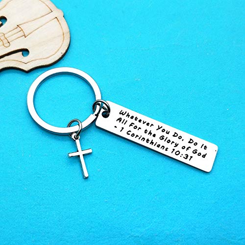 Xiahuyu Christian Keychain - Bible Verse Baptism & Communion Gift - Inspirational Religious Gifts for Women & Men - color: Christian-3