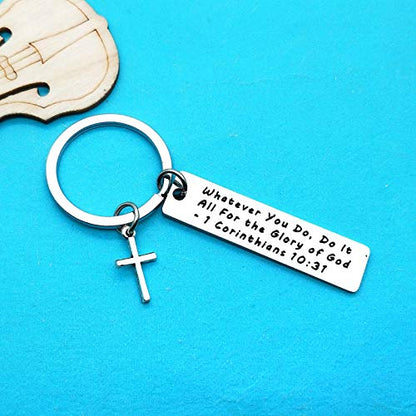Xiahuyu Christian Keychain - Bible Verse Baptism & Communion Gift - Inspirational Religious Gifts for Women & Men - color: Christian-3
