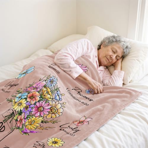 Christian Religious Gifts for Women, Light Pink Birthday Blanket 50''x 60'' - color: Light Pink, size: 60"x50"
