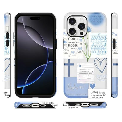 Cute Blue Jesus Christian Phone Case for iPhone 16 Pro Max 6.9'' - color: Blue, size: iPhone 16 Pro Max