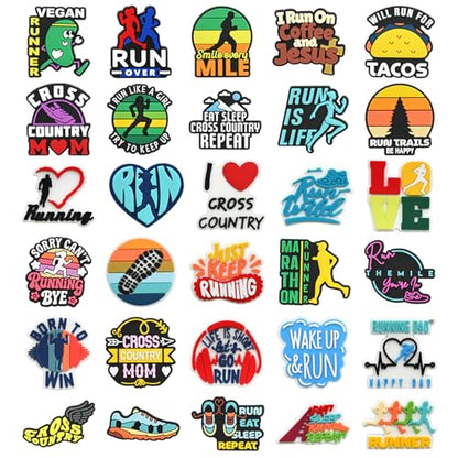 Cute Pins Bulk, Funny Lapel Badge Pins Rubber Brooch Pins for Backpacks, Hats, Bags - style: Running-30PCS
