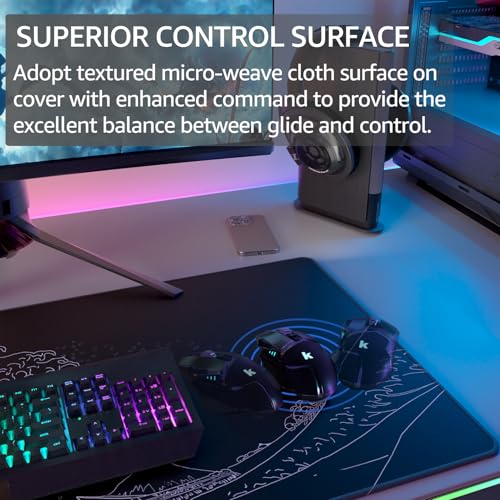 KTRIO Large Gaming Mouse Pad, Desk Mat, 31.5 x 15.7 in, Kanagawa Wave, XXL - color: Kanagawa Wave, size: 31.5l X 15.7w Inches