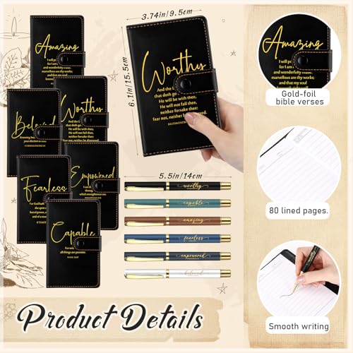 Potchen 18 Pcs Christian Church Gift 13oz Coffee Mug Journal Pen, Dark - color: Neutral Black, size: Bible