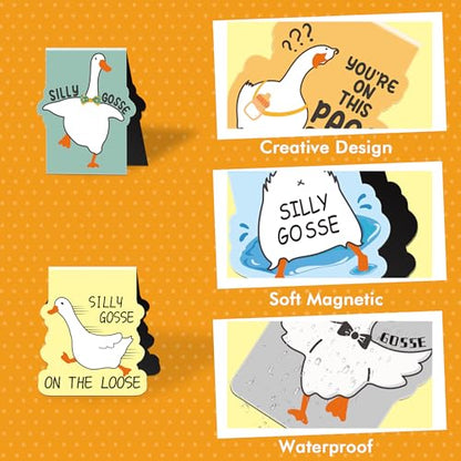Funny Goose Magnetic Bookmarks, Cute Animal Book Marks for Reading - style: Silly Gosse