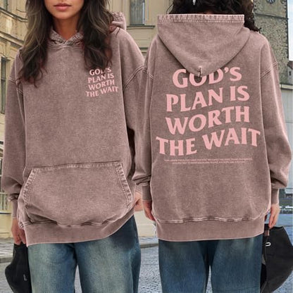 Christian Graphic Hoodies for Women God Bible Verse Oversized Hoodie Religious Letter Print Acid Wash Sweatshirts - color: Brown, size: Medium