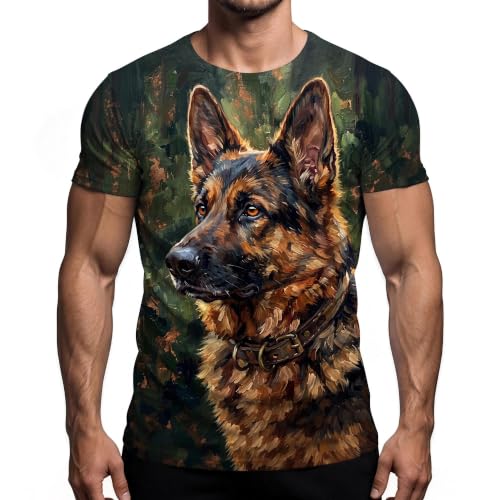 Funny Novelty Party Shirt Graphic 3D T-Shirt Short Sleeve Crewneck Shirts for Men S-4XL - color: Dog-01, size: 3X-Large