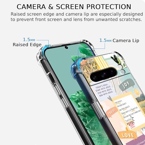 Christian Quotes Bible Motivational Words Collage Pattern,Soft TPU Bumper Phone Case for Google Pixel 8 Pro - size: Google Pixel 8 Pro
