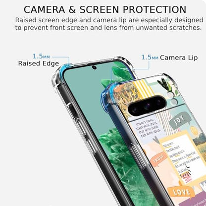 Christian Quotes Bible Motivational Words Collage Pattern,Soft TPU Bumper Phone Case for Google Pixel 8 Pro - size: Google Pixel 8 Pro