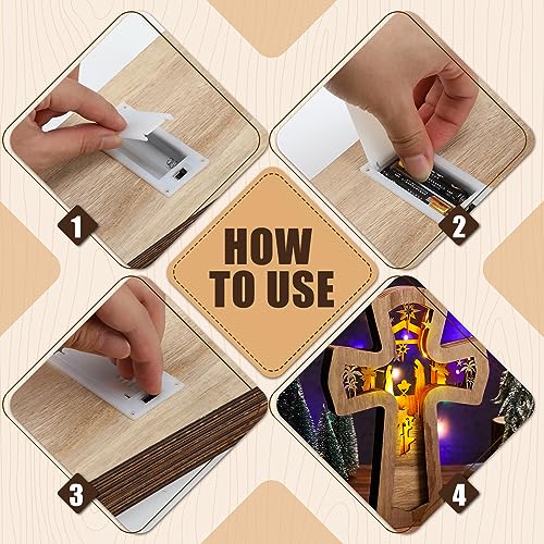 Bucherry Wooden Nativity Scene Christmas Tabletop Ornament,Cross - style: Cross