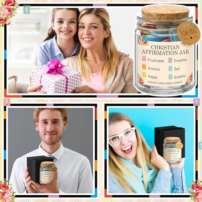 Lunmon Christian Affirmation Jar, Color-coded Bible Verse Note Daily Prayer - style: Affirmation