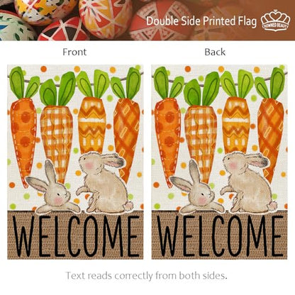 CROWNED BEAUTY Easter Carrots House Flag Outside 28x40 - size: 28"X40"