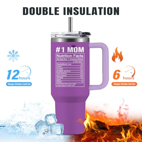 Christian Gifts for Women 40oz Tumbler - Insulated Travel Mug with Handle (Best Mom, 40 Ounces) - color: Best Mom
