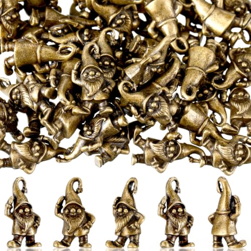 Civaner 50 Pcs Mini Brass Gnome, Tiny Gnome Figurines for Christmas Decor - style: Cute Santa Claus
