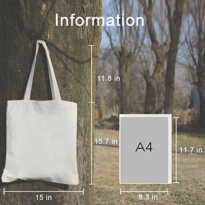 Canvas Aesthetic Tote Bag with Inner Pockets, Cute Cloth Cotton Tote Bags for Women Graphic Tote Bag for School