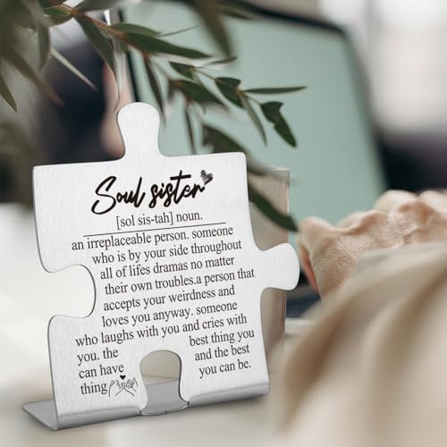 FOKCBOCM Soul Sister Birthday Gift For Her Soul Sister Gift Bestie Gift Thank You Gift for Women Friend Sister Cute Graduation Christmas Friendship Gift for Soul Sister Funny Office Desk Decor, (p1) - style: Soul Sister