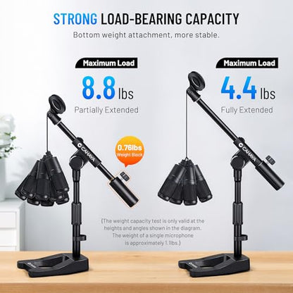 CAHAYA Mic Stand Desk Adjustable Metal Boom Arm Desktop Microphone Mount