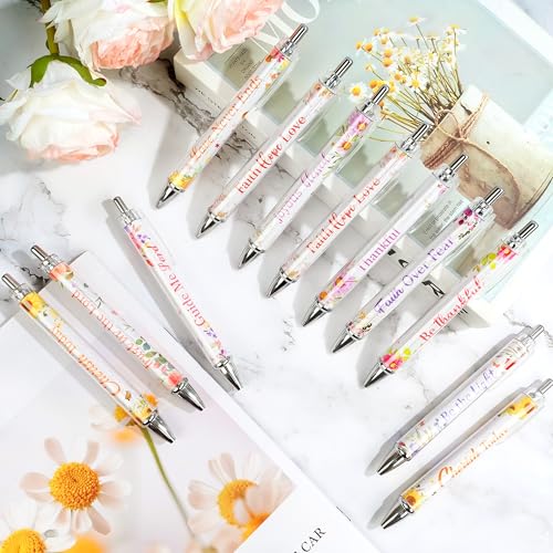 THAWAY 50 Pcs Christian Gifts for Women - Bible Pens Religious Gifts Bulk, Black Ink Inspirational Pens Smooth Writing Scripture Pen Ballpoint for Coworker Journaling School Office Church Supplies - style: Christian