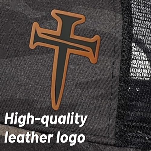3D Embroidered Christian Hat for Men & Women, Jesus Faith Cross Hat, Religious Gifts for Christians Clothes - color: Leather - Camouflage