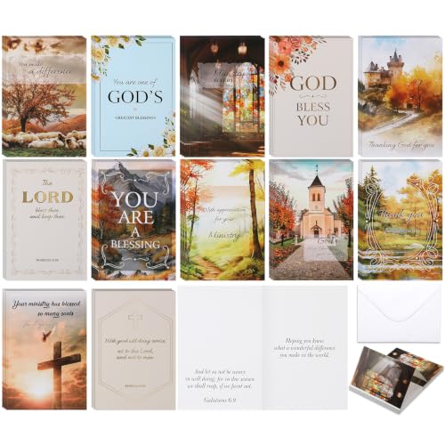 Gersoniel 36 Sets Pastor Appreciation Cards, with Envelopes, Fall - style: Fall