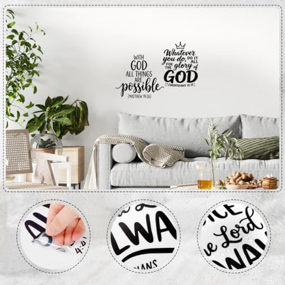 8Pcs Assorted Inspirational Bible Verse Vinyl Wall Stickers