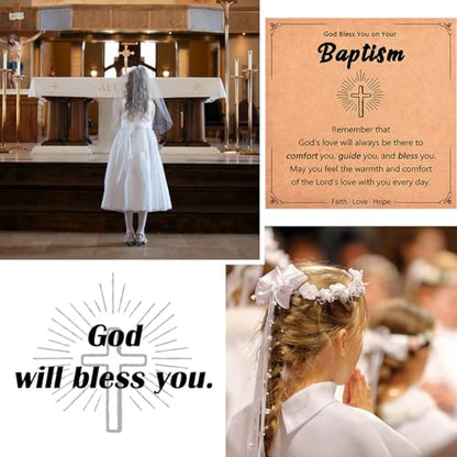 Religious Cross Bracelet for Women Girls, Christian Gifts - color: Baptism