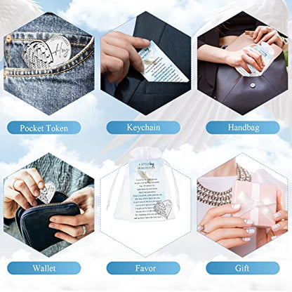 Fumete 100 Sets Heart Pocket Hug Token Angel Coins Prayer Cards, English - style: English