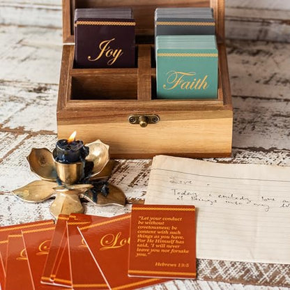 Bible Verse Box, 200 NKJV Scripture and Prayer Cards, Christian Faith Gift
