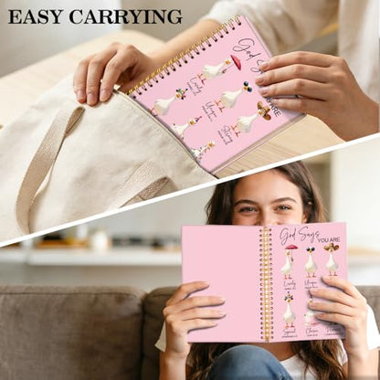 ERHACHAIJIA God Says You are Silly Goose Lined Spiral Notebook for Daughter - color: Pink-white
