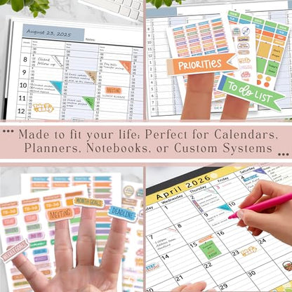 STRIVE ZEN Calendar Planner Stickers - Productivity for Business Professionals - 10 Sheets / 610 Stickers - Meetings, Deadlines, Reminders, Notes, Time Management, Motivational, Check-Lists, Write ON