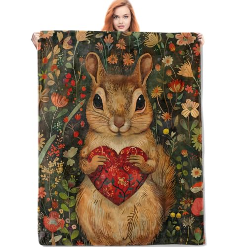 Squirrel Blanket Gifts for Women Kids - color: Squirrel, size: 40"x50"