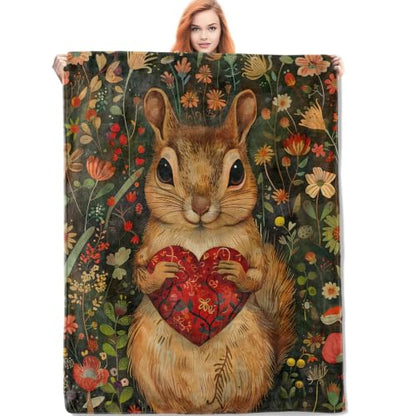 Squirrel Blanket Gifts for Women Kids - color: Squirrel, size: 60"x80"