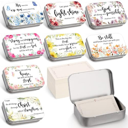 24 Prayer Boxes with 120 Prayer Cards 8 Floral Scripture Designs - style: Floral