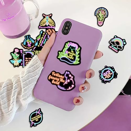 50 Pcs Neon Motivational Water Bottle Stickers - color: Inspirational-pvc-138kscp
