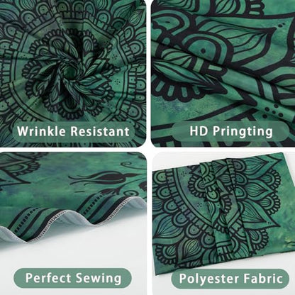 Green Boho Mandala Tapestry for Bedroom, Large Hippie Ceiling Wall Hanging - color: Green Tapestry, size: 79"L x 60"W