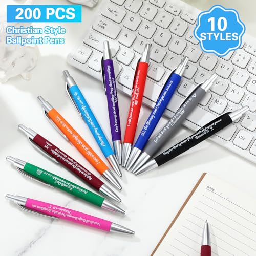 Gueevin 200 Pcs Inspirational Pens Employee Gift, Bible Verse - style: Bible Verse