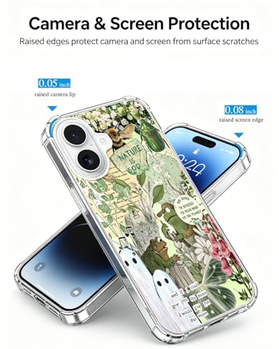 Frog and Toad Phone Case Compatible with iPhone 17, Green Aesthetic Nature Phone Cover for iPhone 17 - color: Frog and Toad