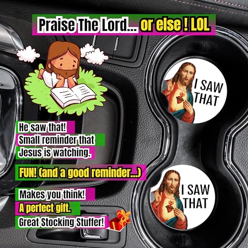 Jesus Car Coasters for Cup Holders, Funny Car Accessories, Jesus Gift