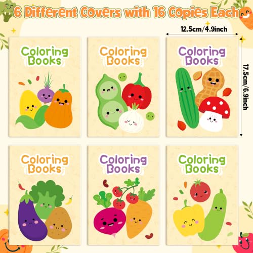 Bulk Vegetable Coloring Books, 24Pcs Mini Drawing Booklet for Kids - style: Vegetable