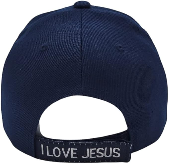 Black Duck Brand 3D Jesus is The Key Embroidered Jesus Christian Ball Cap - color: Navy Blue