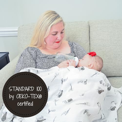LollyBanks Muslin Swaddle Blanket, 47 x 47 in, Newborn Receiving Blanket - color: Chello There
