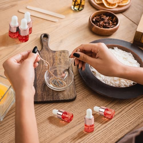 Didaey 100 Pcs Mini Glass Oil Dropper Bottle, 1 ml, Blush Pink - color: Blush Pink, size: 1 ml