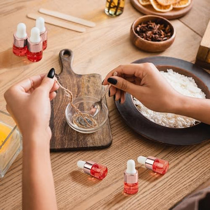 Didaey 100 Pcs Mini Glass Oil Dropper Bottle, 1 ml, Blush Pink - color: Blush Pink, size: 1 ml