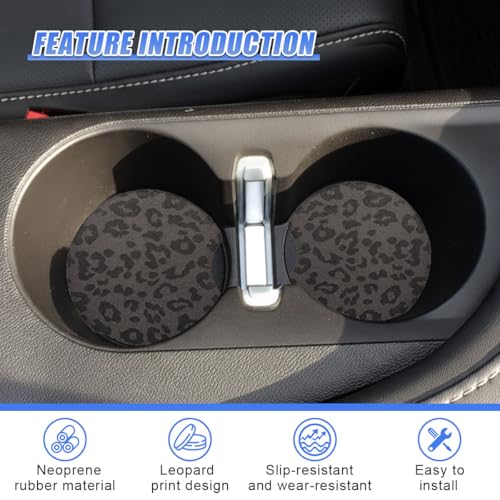 Leopard Print Car Cup Holder Coasters, 2.77'' Drink Cup Mat, No.13 - size: No.13