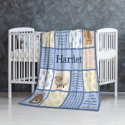 Personalized Baby Blankets with Name Christian Gift for Baby - color: Design01